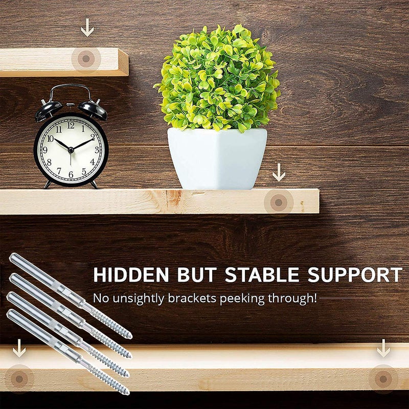 SpzcdZa 4pcs 5 inch Floating Shelf Invisible Support Bracket,Hidden Shelf Support Brackets Hardened Concealed Floating Shelf Blind Wall Shelf Floating Shelf Metal Brackets - Image 3